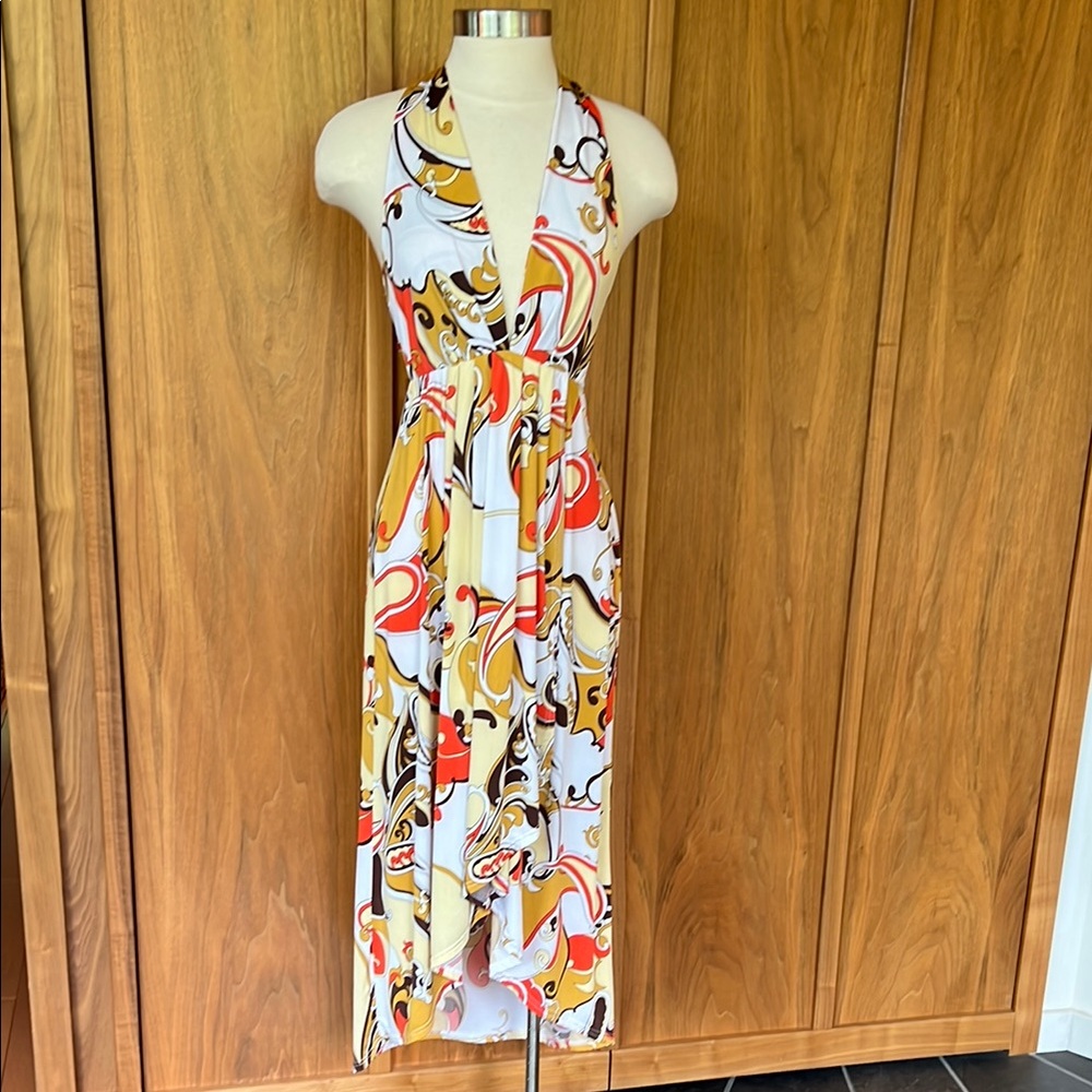 JOHN ZACK, Multicolor Halter Neck Dress